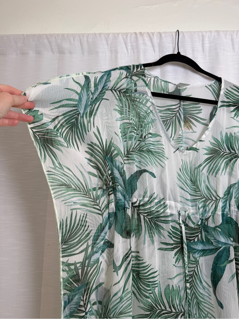 Kona Sol White Green Tropical Palm Print Maxi Cover Up Dress | Size S NWT - Picture 8 of 15